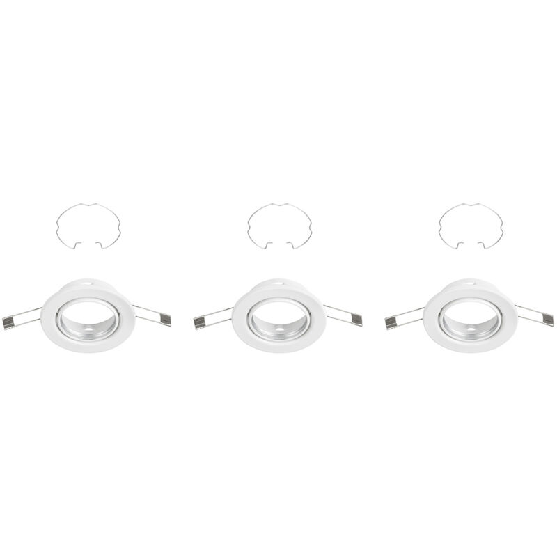 foto del prodotto set 3 faretti incasso reng metallo bianco 3 luci gu10