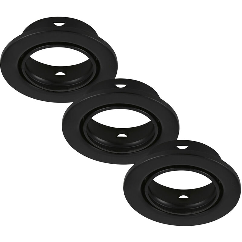 foto del prodotto set 3 faretti incasso reng metallo nero 3 luci gu10