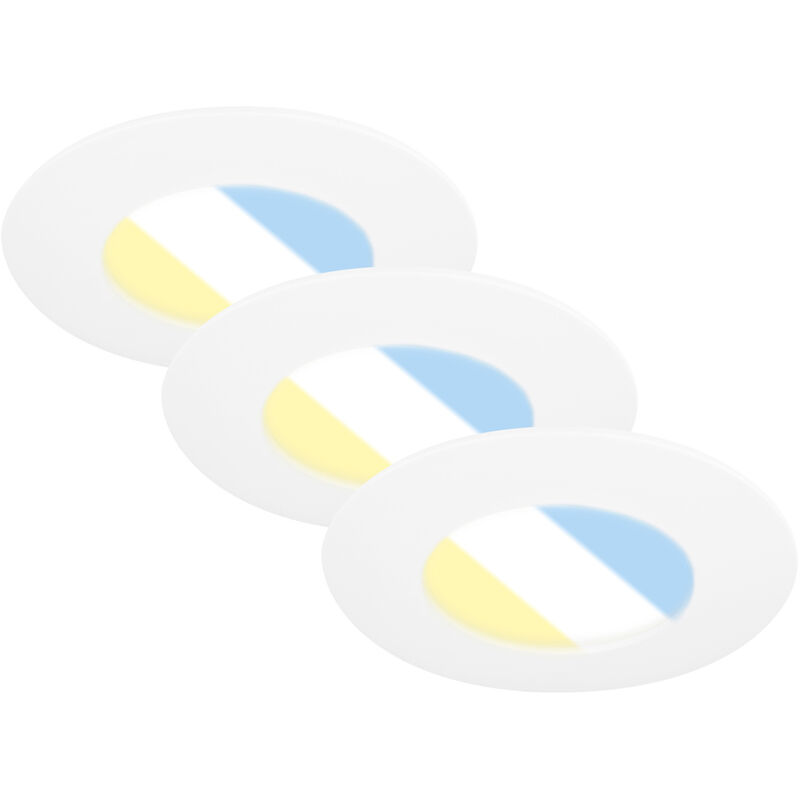 foto del prodotto set 3 faretti incasso select flat plastica bianco led integrato 4,9w