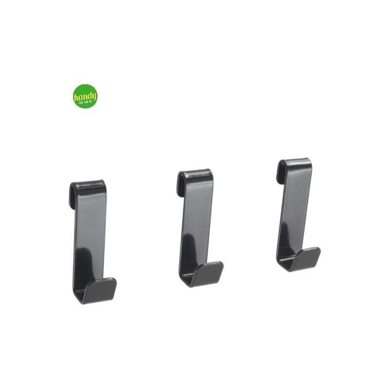 foto del prodotto set 3 ganci metaltex nero