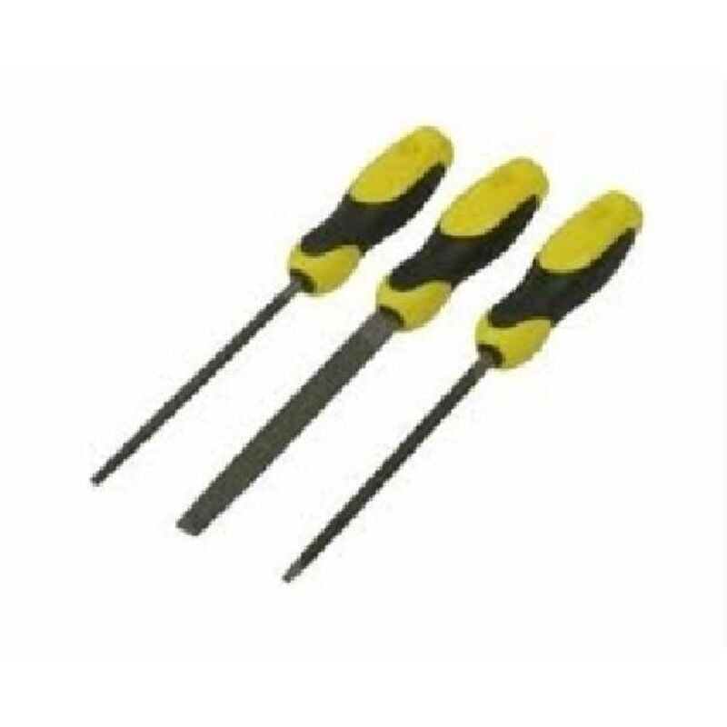 foto del prodotto set 3 lime triangolate tonda e piatta 150 mm - stanley