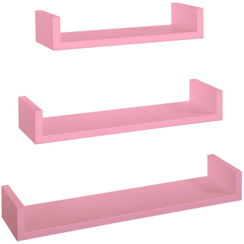 foto del prodotto set 3 mensole parete rosa scaffale salotto soggiorno camera moderno calamita