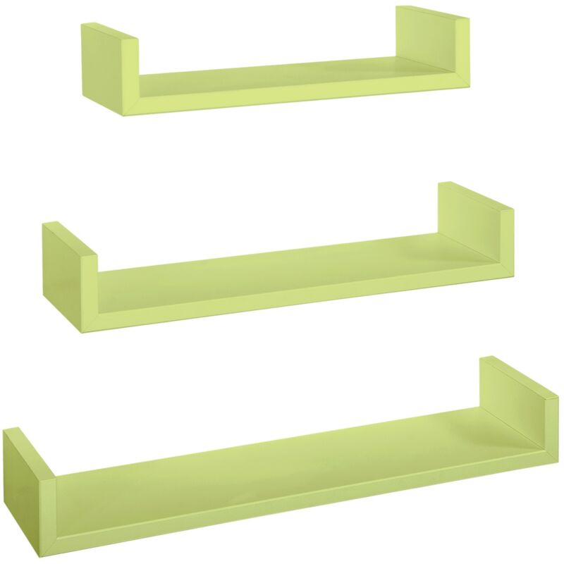 foto del prodotto set 3 mensole parete verde scaffale salotto soggiorno camera moderno calamita