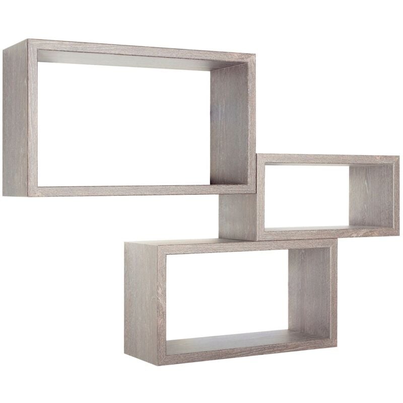 foto del prodotto set 3 mensole rettangolari parete grigio nuovo scaffale salotto soggiorno camera trittico