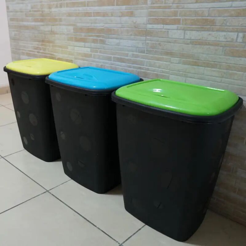 immagine 0 del prodotto set 3 pattumiere bubble 45lt kit 3 pezzi tris bidoni spazzatura differenziata