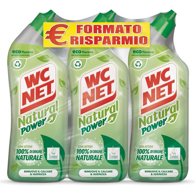 foto del prodotto set 3 pezzi 700 ml gel bio igiene natural power wc net