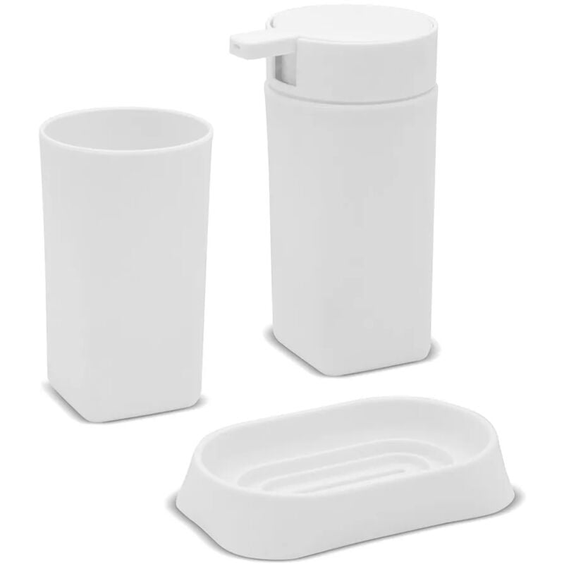 foto del prodotto set 3 pezzi accessori bagno bianco in abs tender