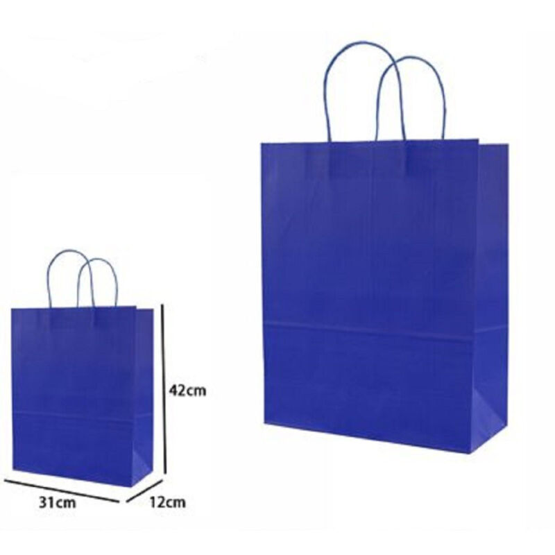 foto del prodotto set 3 pezzi buste borsa da regalo sacchetti carta colore blu 42x31x12 cm 68452 trade shop traesio