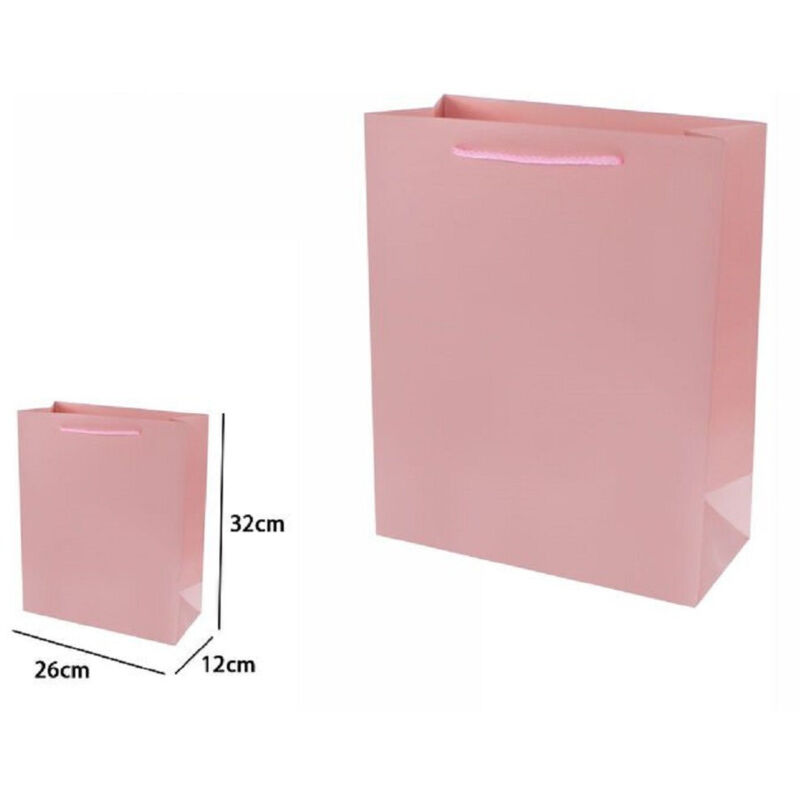 foto del prodotto set 3 pezzi buste borsa regalo sacchetti 32x26x12cm 69920 rosa con manico cordino trade shop traesio