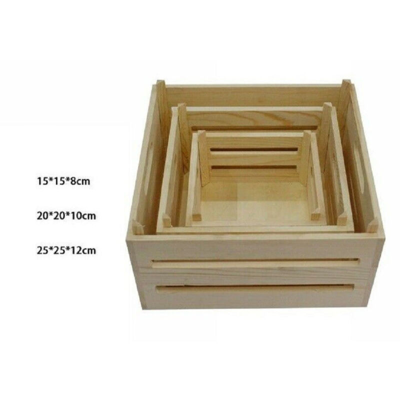 foto del prodotto set 3 pezzi cassette cesti in legno naturale tris decoupage contenitori 53470a trade shop traesio