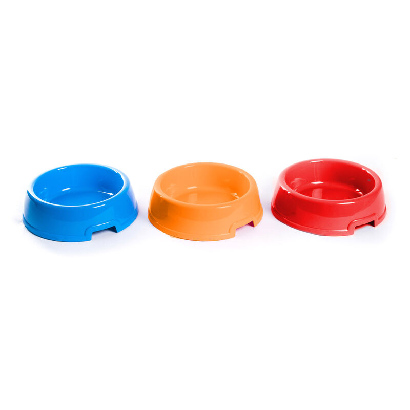 foto del prodotto set 3 pezzi in colori assortiti ciotola modello basic per animali domestici
