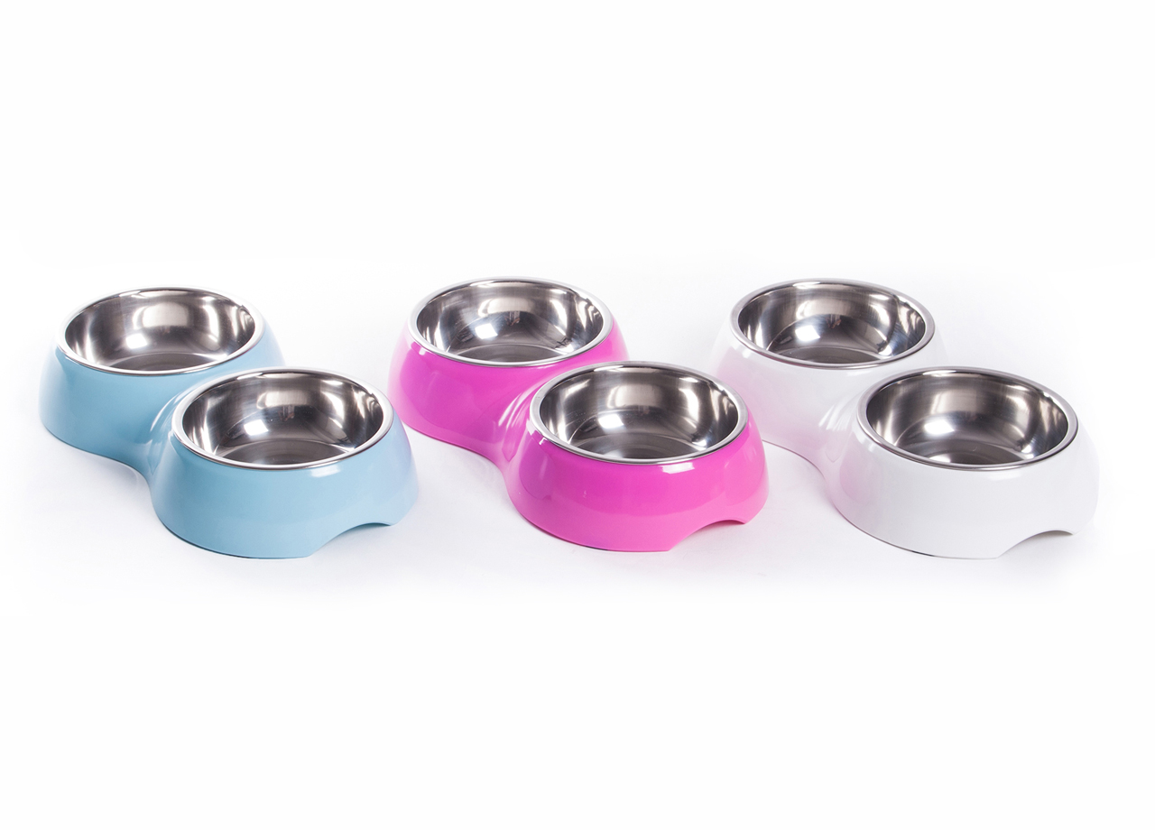 foto del prodotto set 3 pezzi in colori assortiti ciotola modello bis per animali domestici