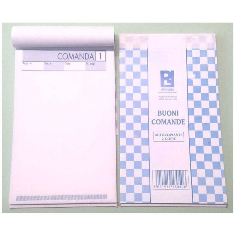 foto del prodotto set 3 pezzi ricevute buono di comanda 10x17 con copia 25 fogli autoricalcanti trade shop traesio