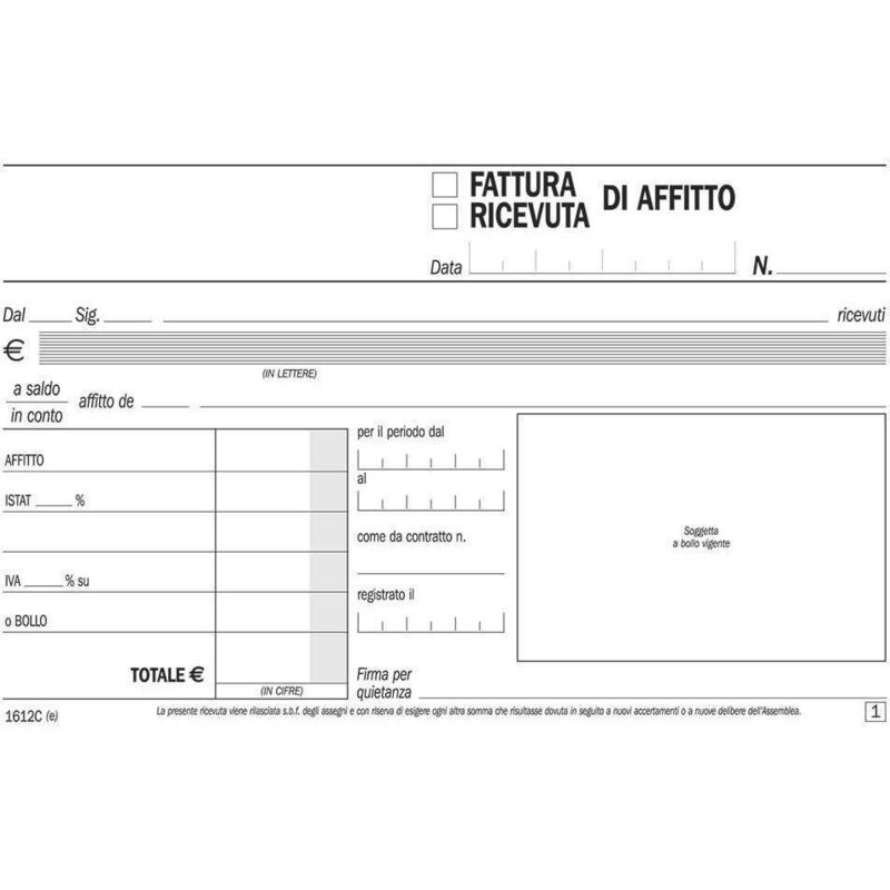 foto del prodotto set 3 pezzi ricevute ricevuta affitto 100x170 copia 50 fogli autoricalcanti trade shop traesio