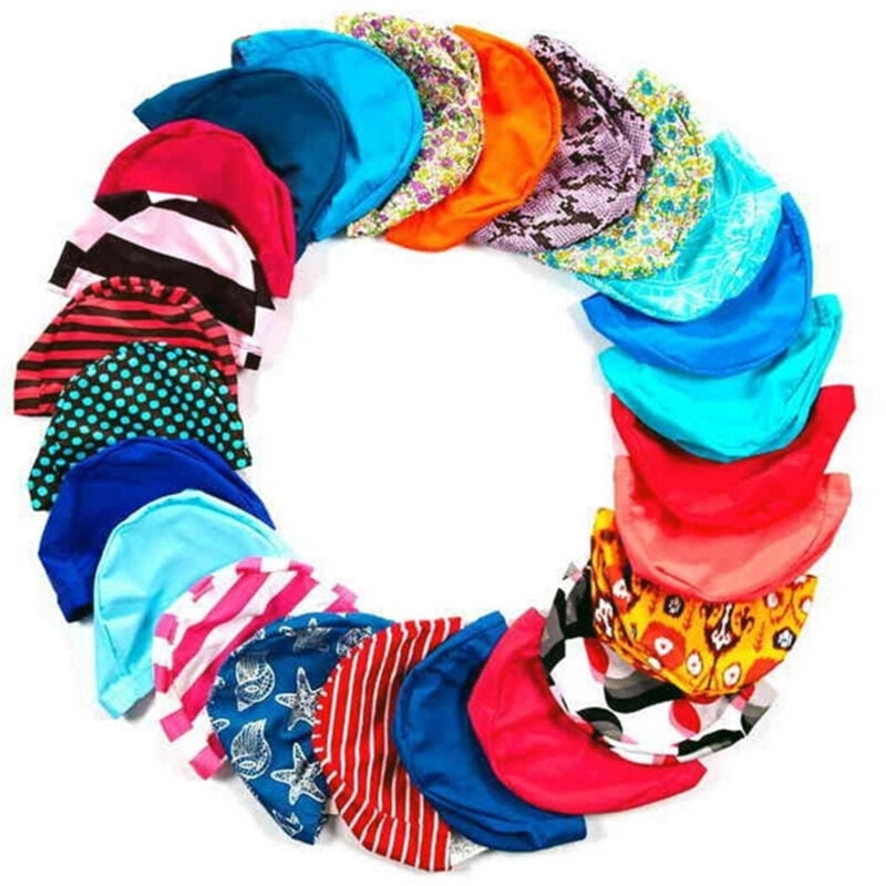 foto del prodotto set 3 pz cuffie cuffia in tessuto per piscina nuoto sport tg. unica adulto trade shop traesio