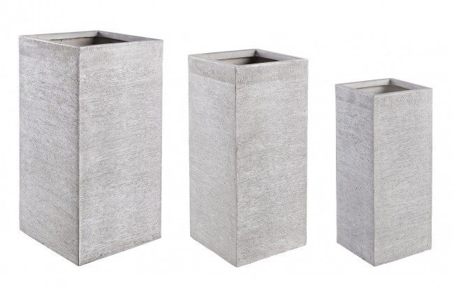 foto del prodotto set 3 vasi graffiti qu bianco alto