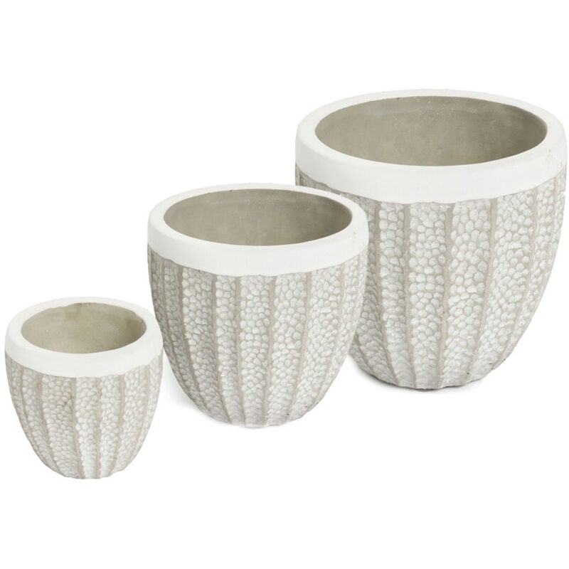 foto del prodotto set 3 vaso decorativo moderno per fiori in cemento design modello grain