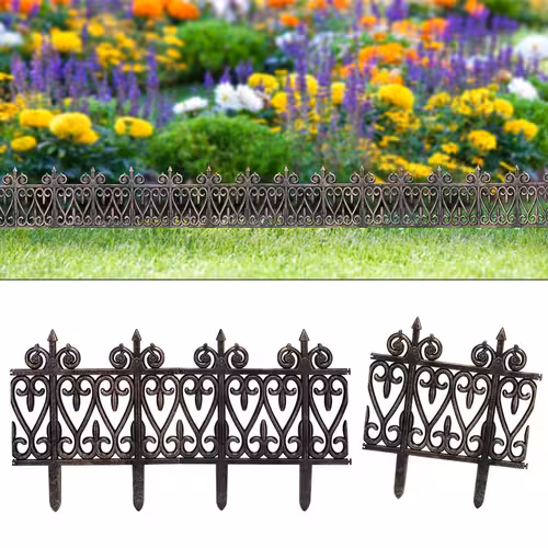immagine 0 del prodotto set 3 x recinzione per prato metallo aspetto ottone 5,70m