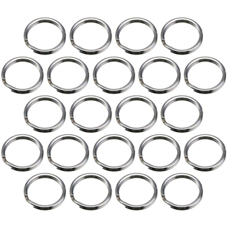 foto del prodotto set 30 anelli anello spaccati spirale portachiavi 30mm in acciaio cerchio tondo - - trade shop traesio