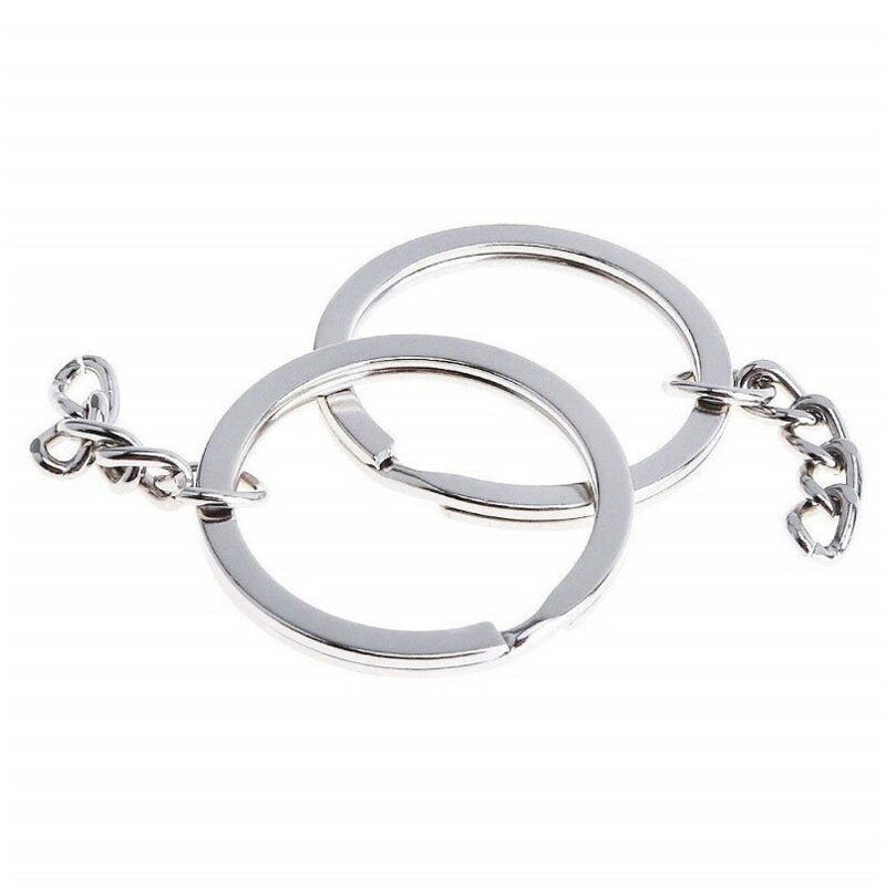 foto del prodotto set 30 anelli anello spirale con catena porta chiavi spaccati 30mm in acciaio - - trade shop traesio