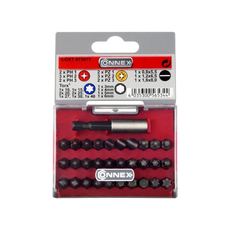 foto del prodotto set 30 inserti per avvitatore connex max power con supporto magnetico