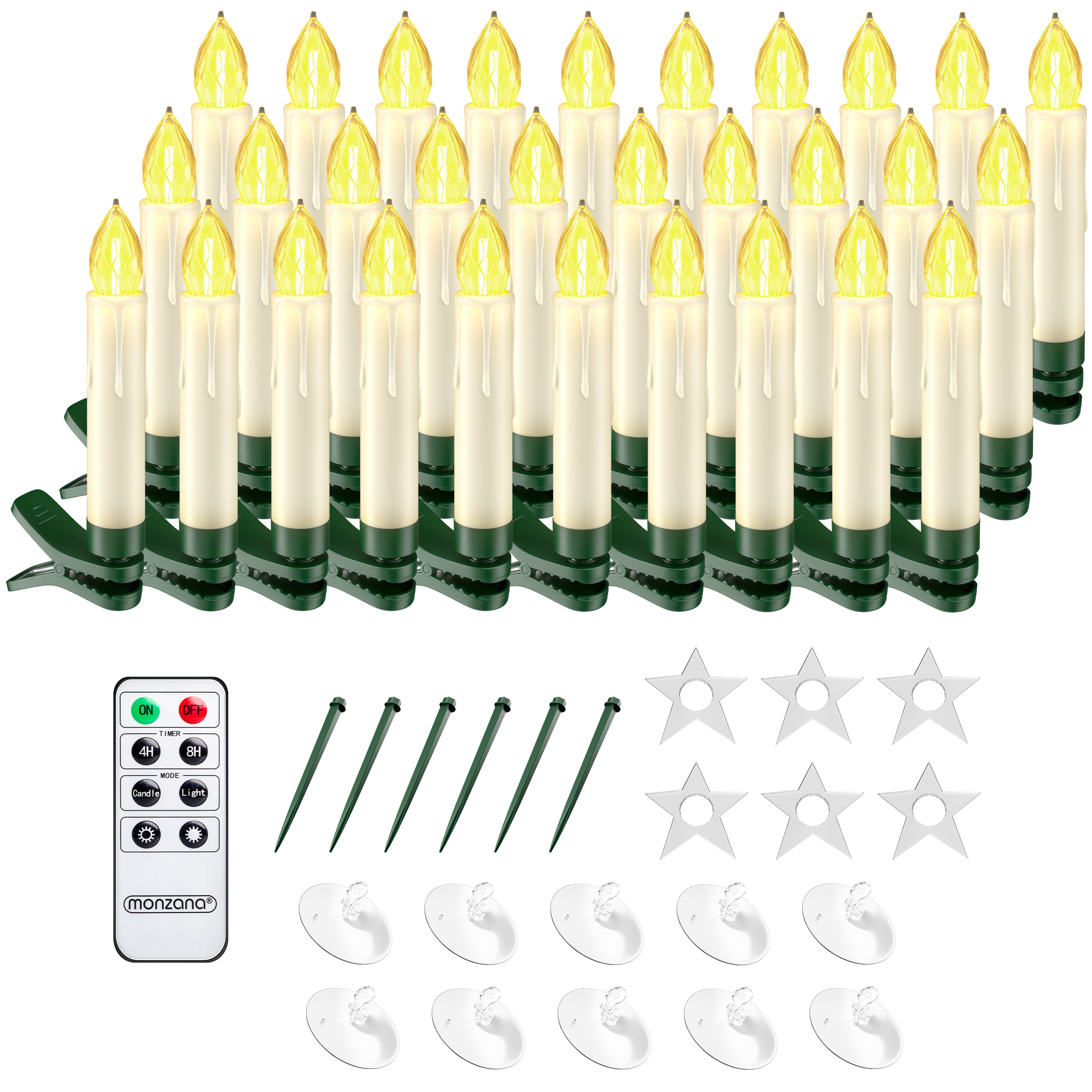 foto del prodotto set 30x candele a led per albero di natale