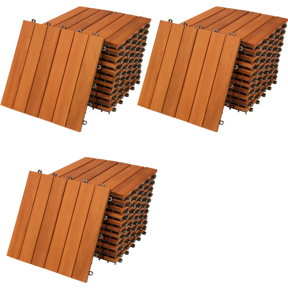 foto del prodotto set 33x piastrelle da giardino legno d acacia 30x30cm