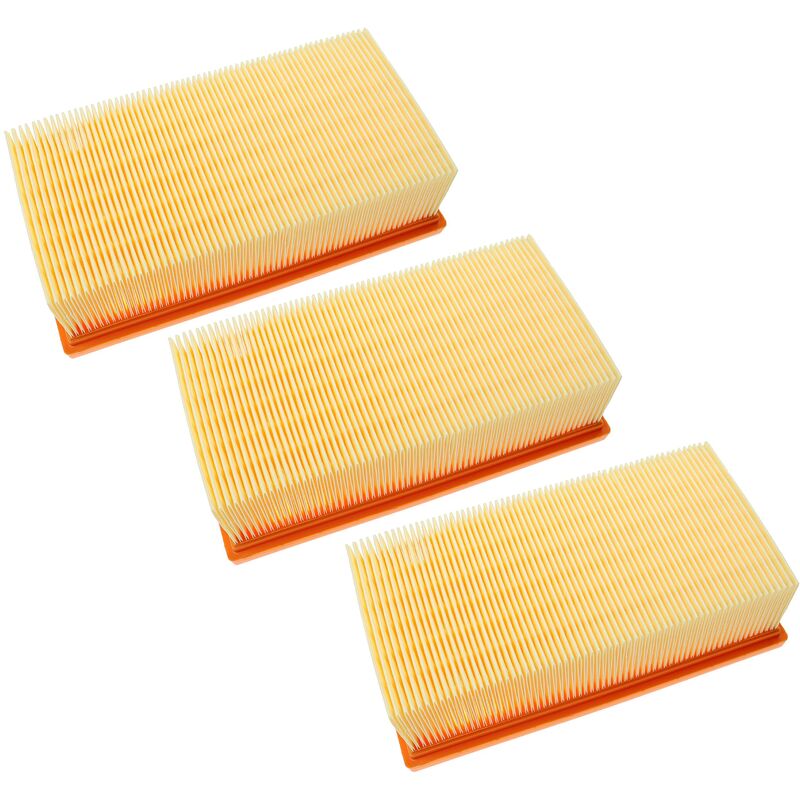 foto del prodotto set 3x filtro a pieghe piatte compatibile con k rcher k 2000 e, k 2000 te, k 3500 e aspirapolvere umido secco elemento filtrante vhbw