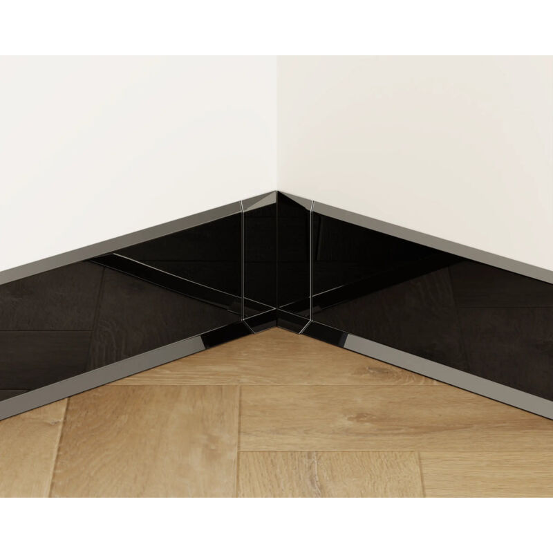 foto del prodotto set 4 angoli interni fli componibili per battiscopa 6cm x 3cm x 3cm nero lucidato