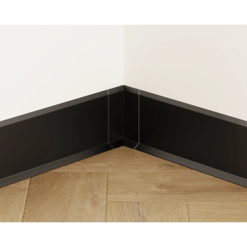 foto del prodotto set 4 angoli interni fli componibili per battiscopa 6cm x 3cm x 3cm nero opaco