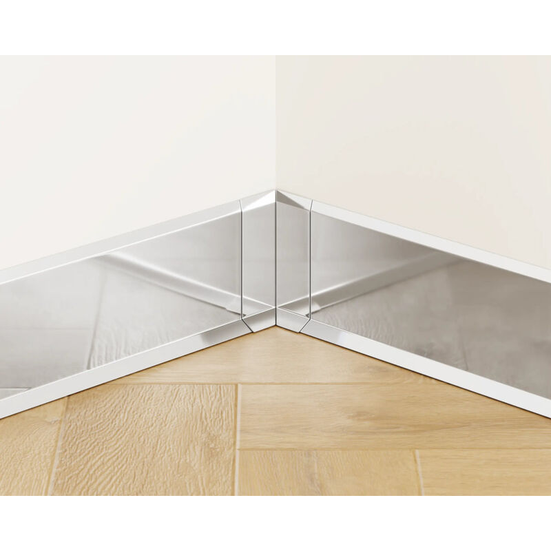 foto del prodotto set 4 angoli interni fli componibili per battiscopa 8cm x 3cm x 3cm argento lucidato