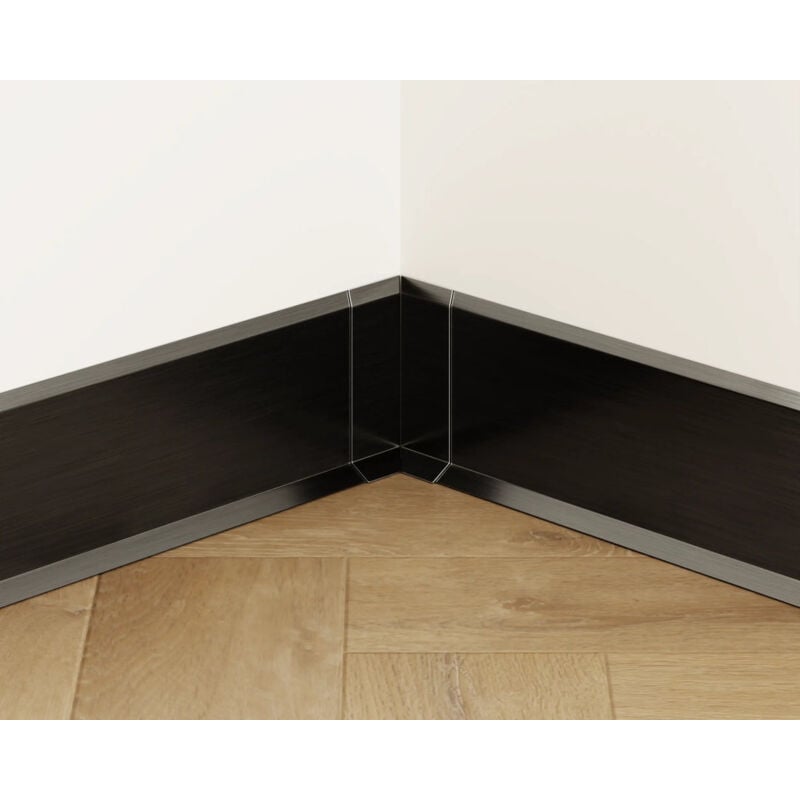 foto del prodotto set 4 angoli interni fli componibili per battiscopa 8cm x 3cm x 3cm nero satinato