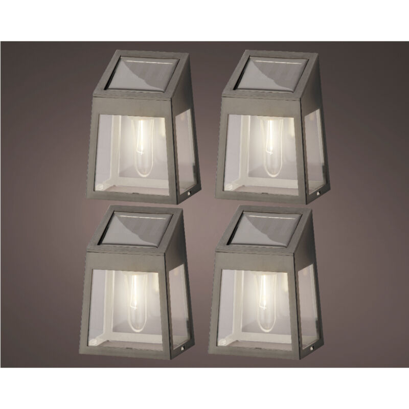 foto del prodotto set 4 applique solari 7x10xh13cm nere in plastica.