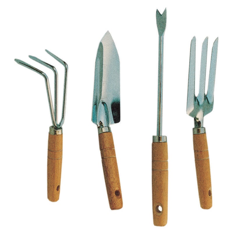 foto del prodotto set 4 attrezzini da giardino m legno imp19660