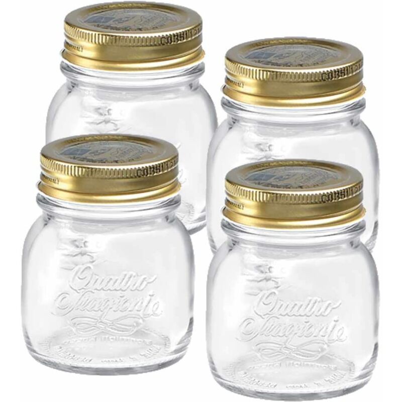 foto del prodotto set 4 barattoli da 150 cc quattro stagioni bormioli per conserve e tappo da 56mm