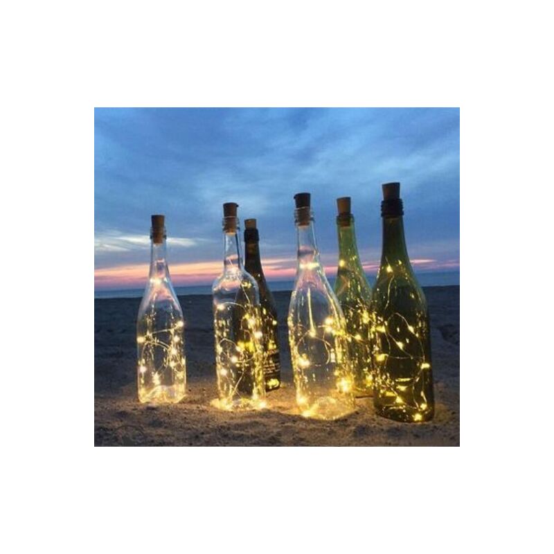 foto del prodotto set 4 bottiglie per spine decorative con led 2mts white white white 3000k led decorativo luz e natale jandei