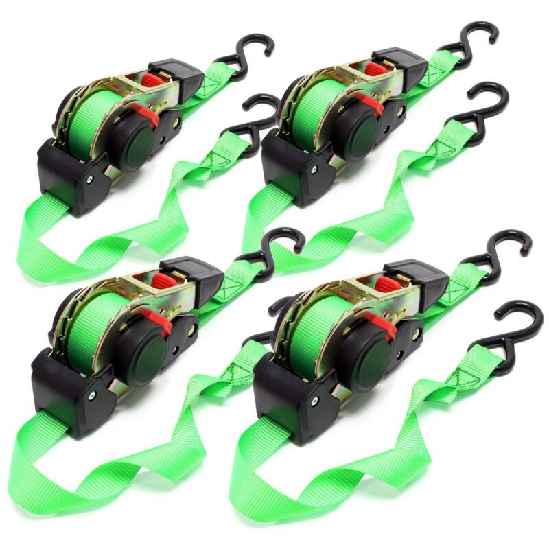 foto del prodotto set 4 cinghie ancoraggio 3,5x25mm 320 dan pes trazione con tenditore a cricchetto