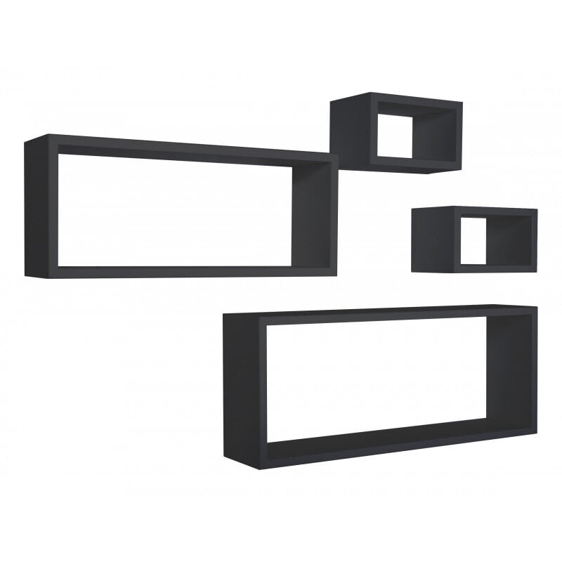 foto del prodotto set 4 cubi merlino nero 75x30, 60x25 e 2 cubi da 25x15 sanitec