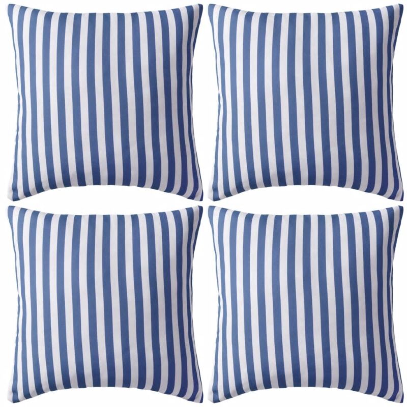 foto del prodotto set 4 cuscini cuscino per esterno decorazione giardino riga 45 x 45 cm blu dec020107
