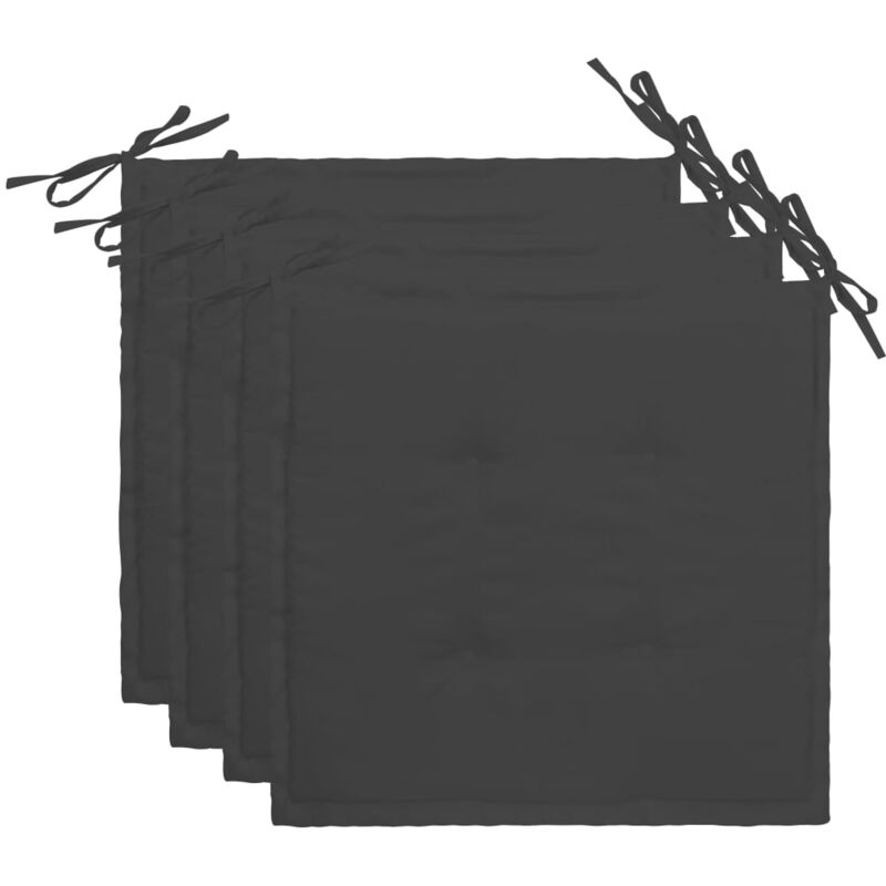 foto del prodotto set 4 cuscini per sedia da giardino 100 poliestere impermeabile antracite 40x40x3 cm dec021716