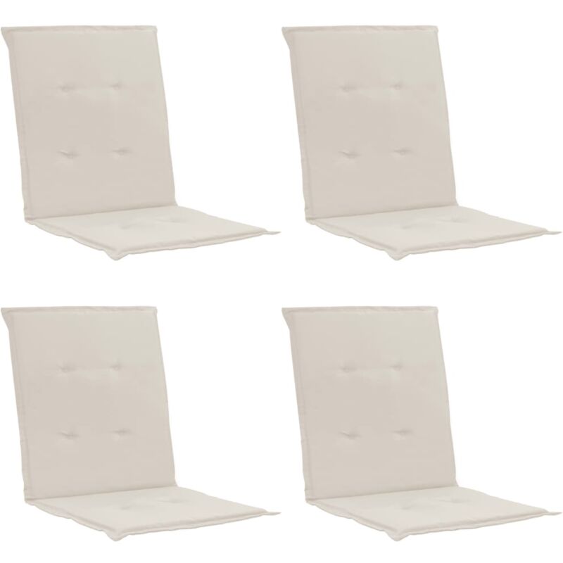 foto del prodotto set 4 cuscini per sedia da giardino 100 poliestere impermeabile crema 100 x 50 x 3 cm dec021681