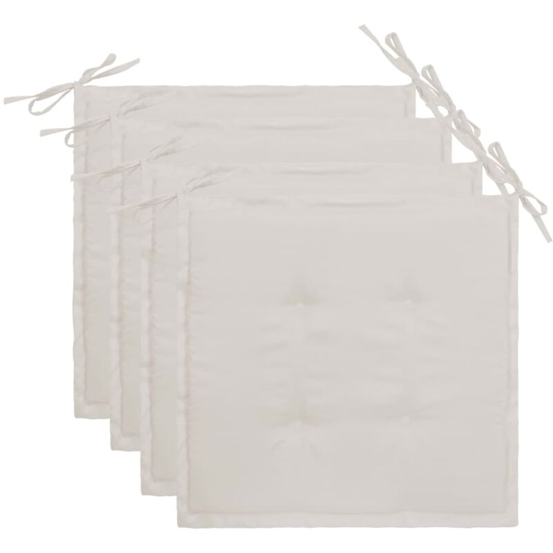 foto del prodotto set 4 cuscini per sedia da giardino 100 poliestere impermeabile crema 40x40x3 cm dec021718