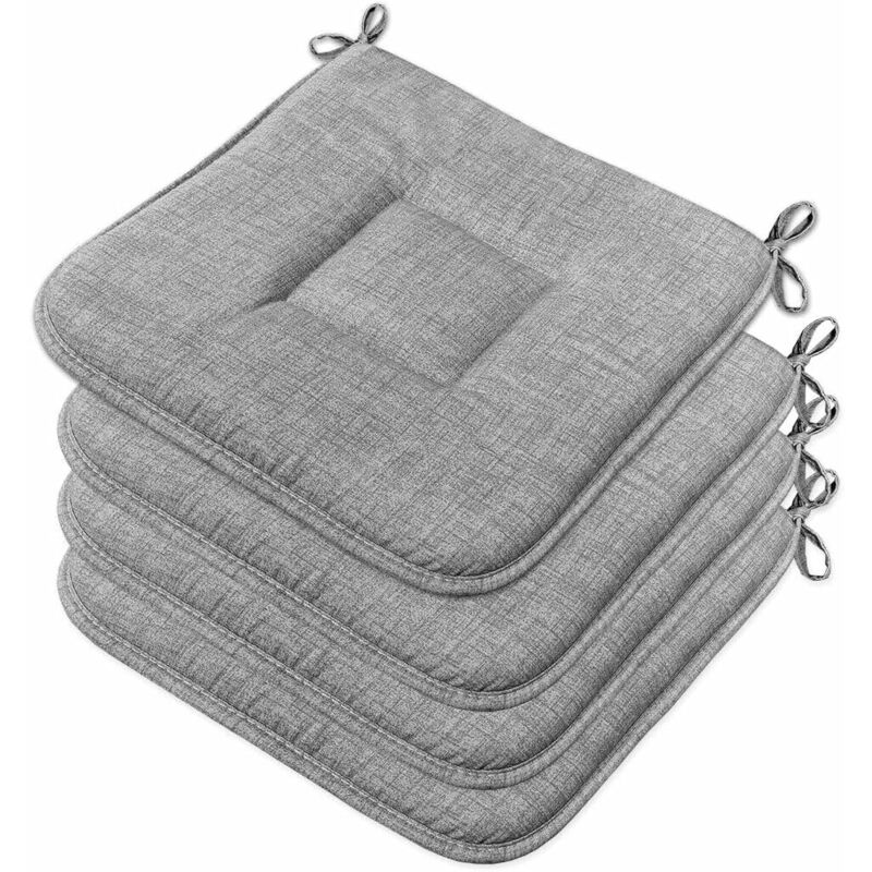 foto del prodotto set 4 cuscini sedia cotone morbidi lavabili universali coprisedia cucina colore pastello antracite