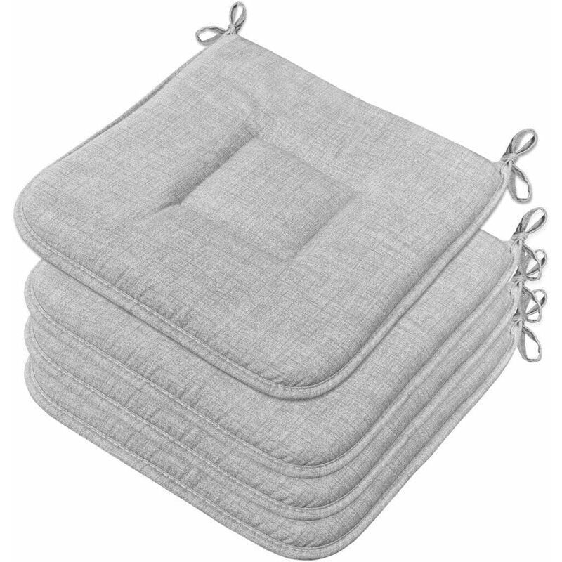 foto del prodotto set 4 cuscini sedia cotone morbidi lavabili universali coprisedia cucina colore pastello grigio