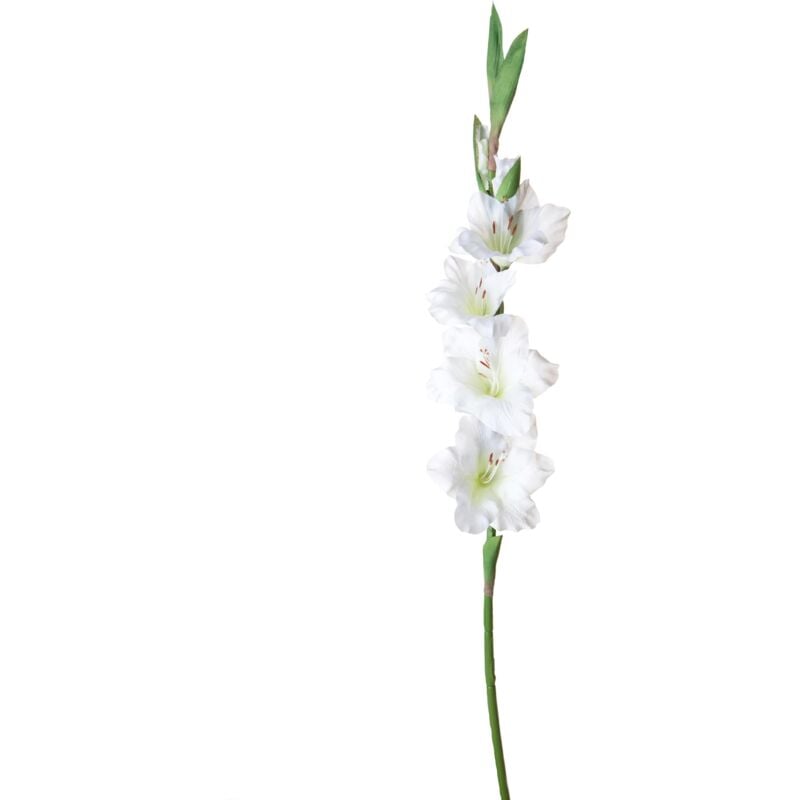 foto del prodotto set 4 fiori artificiali di gladiolo altezza 85 cm bianco