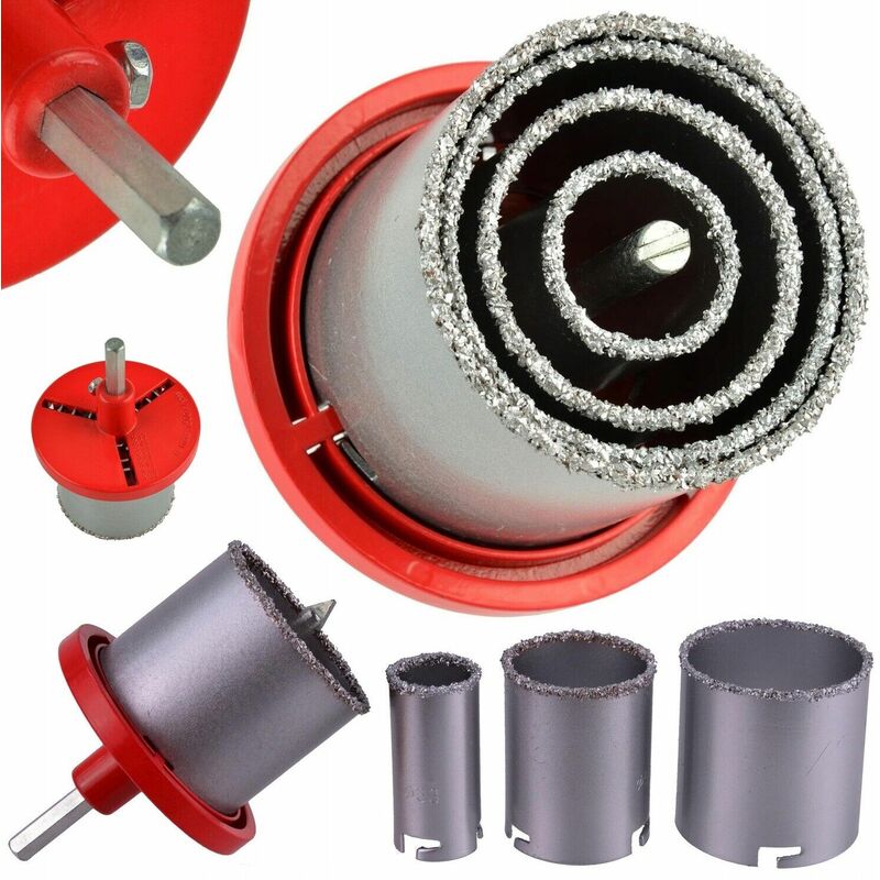 foto del prodotto set 4 frese fresa a tazza carotatrice diamantata muro marmo da 33 a 73mm 02126