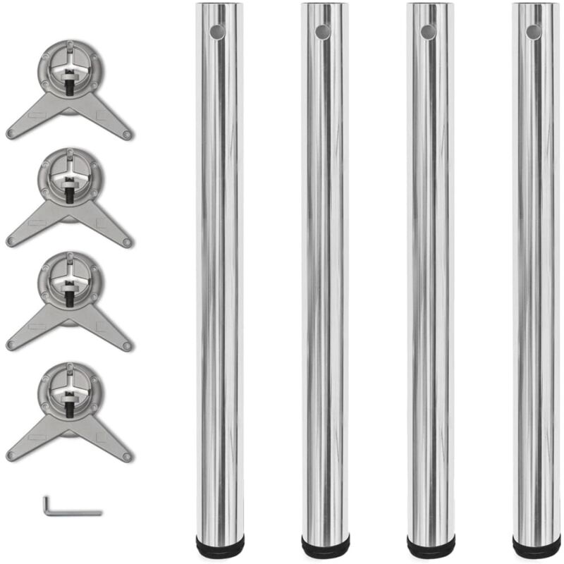 foto del prodotto set 4 gambe cromate per tavolo regolabili in altezza 710 mm