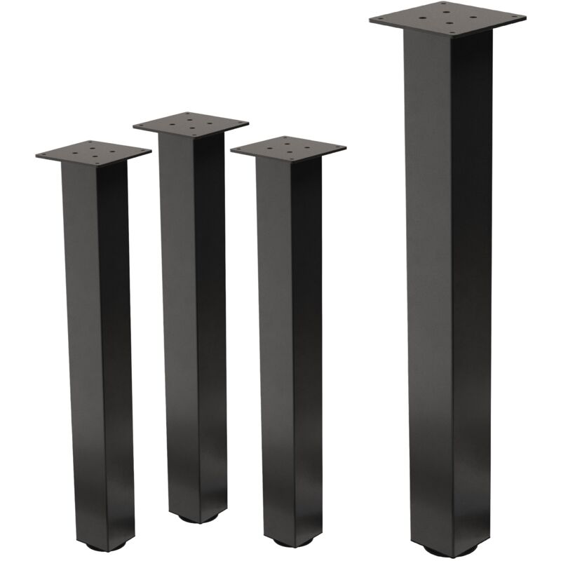 foto del prodotto set 4 gambe da tavolo 72 cm design a i acciaio verniciato grigio scuro forma quadrata profilo 8x8cm piedini regolabili in altezza gambe per mobili