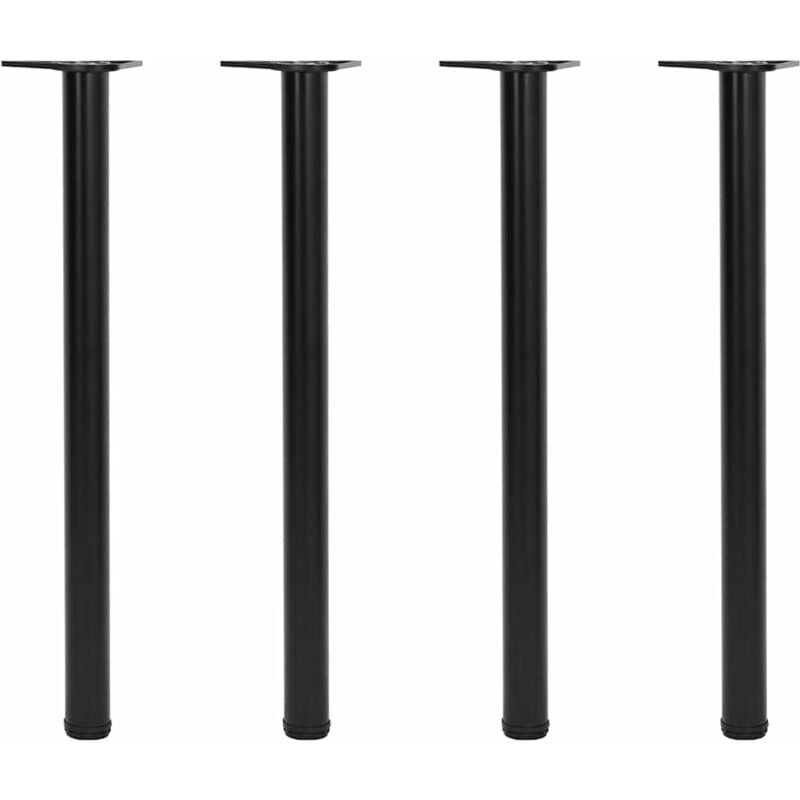 foto del prodotto set 4 gambe nere per tavolo regolabili in altezza con staffe angolari varie dimensioni dimensioni 870 mm