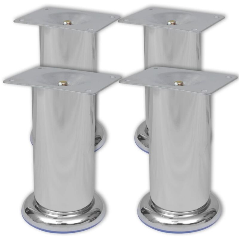 foto del prodotto set 4 gambe rotonde per sofa cromate 120 mm
